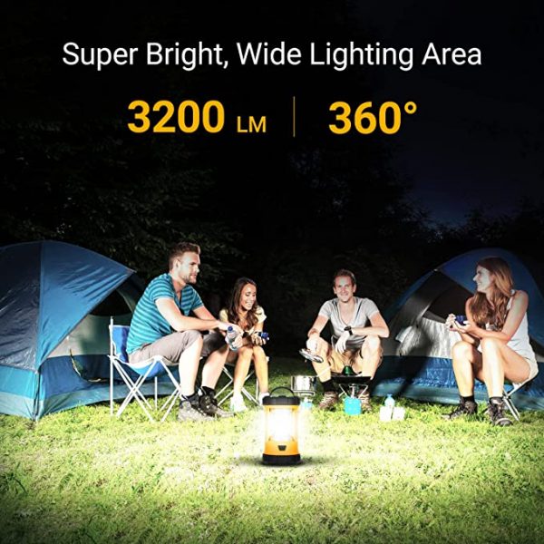 Camping Lantern, 3200LM Bright Camping Lights, 4600mAh Power Bank