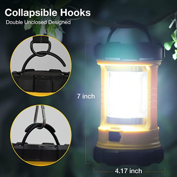 Camping Lantern, 3200LM Bright Camping Lights, 4600mAh Power Bank & Rechargeable  LED Lantern, Lantern Flashlight For Power Outages/Hurricane/Emergency, CT  CAPETRONIX Camping Accessories (2-Pack)